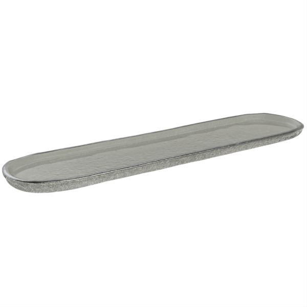 Large Oval Serving Platter - Buffet Serveware | MyGlassStudio - 3/4 View